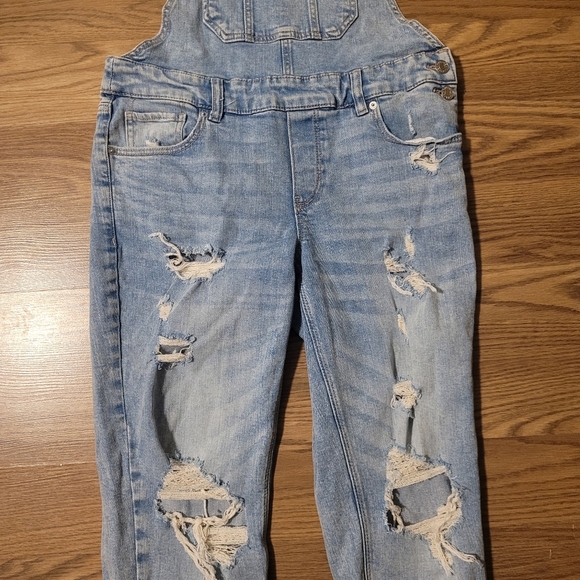 Heavily Distressed Denim Overalls by Garage - Picture 4 of 15